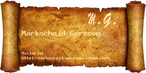 Markschejd Gerzson névjegykártya